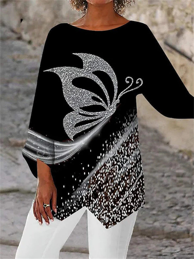 ELIONYSSE – ROUND NECK AND LONG SLEEVE PRINTED SHIRT