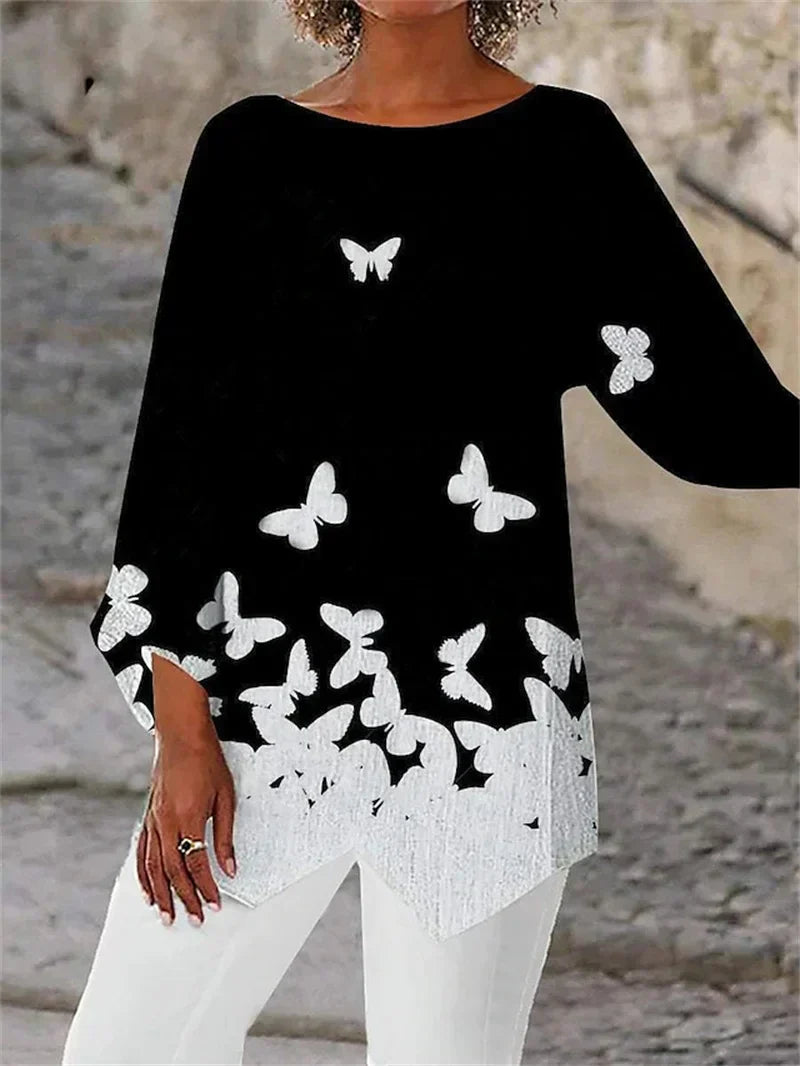 ELIONYSSE – ROUND NECK AND LONG SLEEVE PRINTED SHIRT