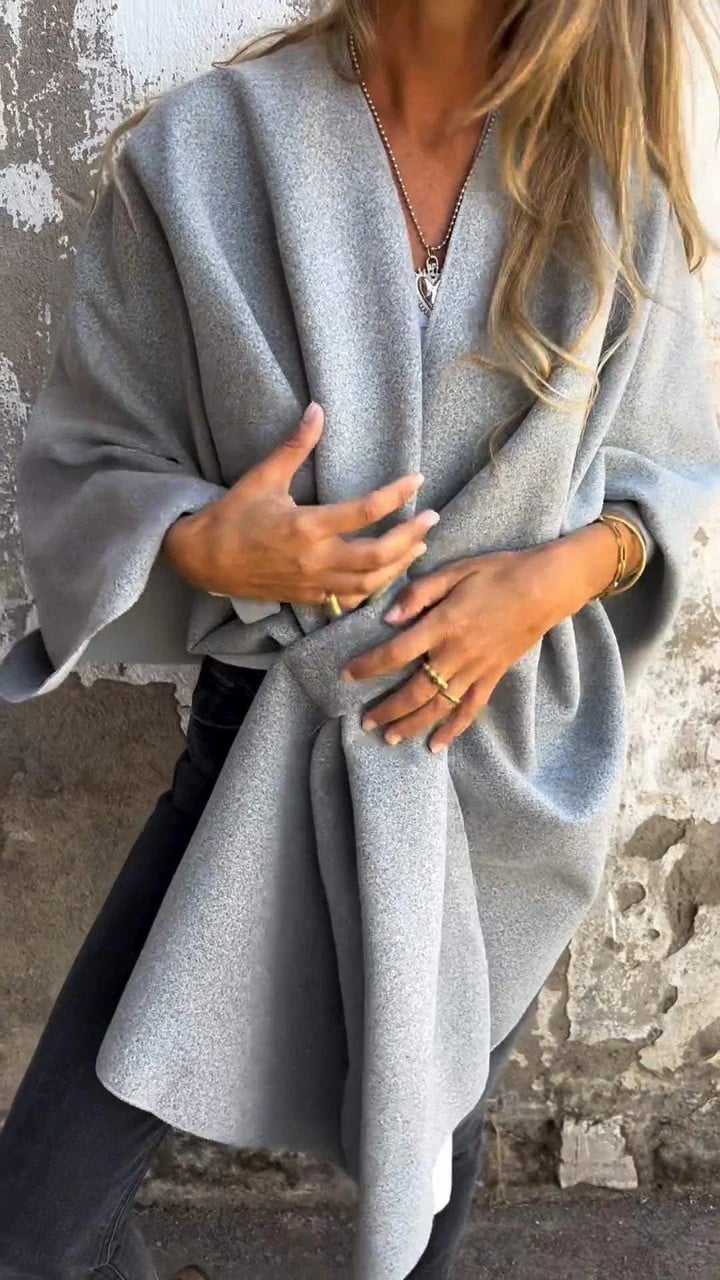 Umaiza – Effortless Style V-Neck Cape Jacket