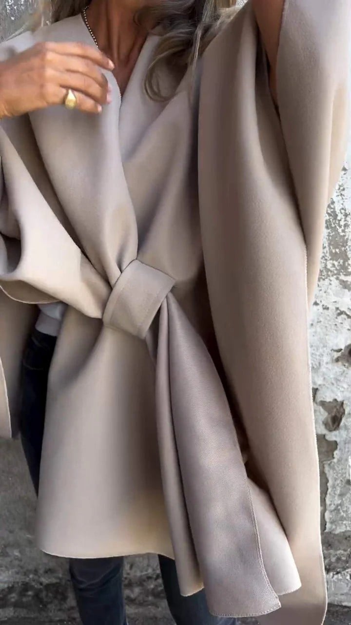 Umaiza – Effortless Style V-Neck Cape Jacket
