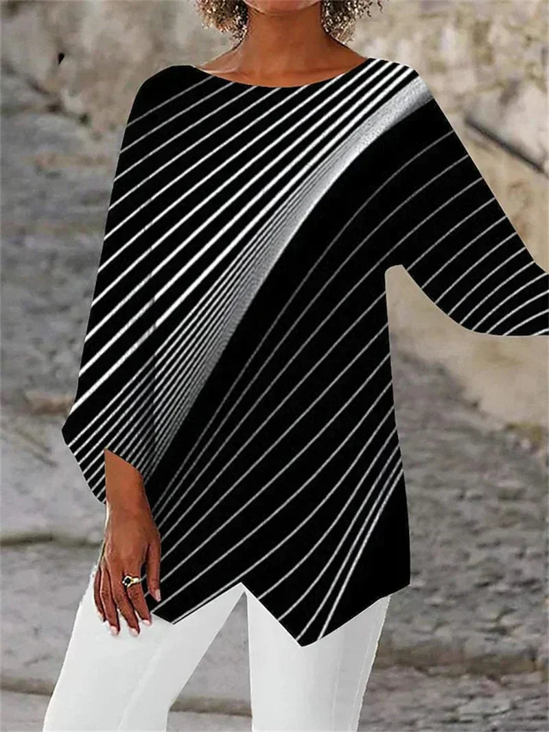 ELIONYSSE – ROUND NECK AND LONG SLEEVE PRINTED SHIRT